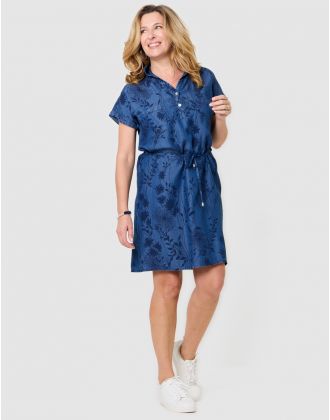 Robe motif lyocell bleu