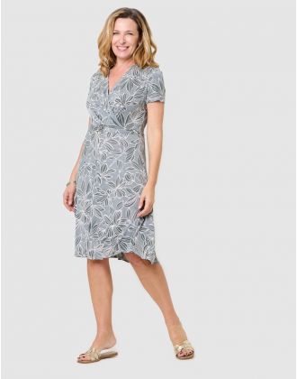 Robe imprimée vert blanc