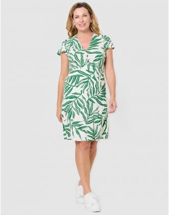 Robe imprimé vert blanc