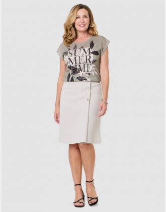 Jupe droite beige