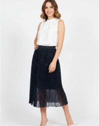 Jupe longue pois marine