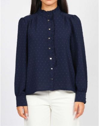 Chemisier fantaisie bleu