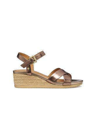 Sandales compensées brun