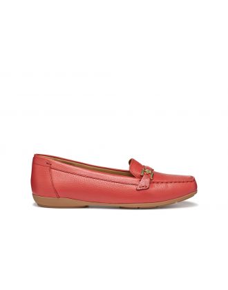 Mocassin léger cuir rouge