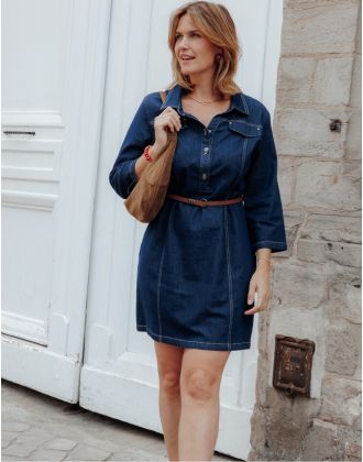 Robe jean coton bleu