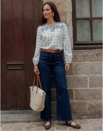 Jean large coton brut