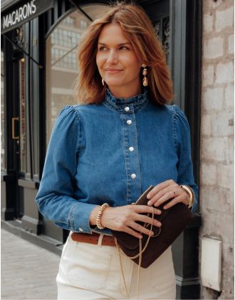 Chemisier jean coton bleu