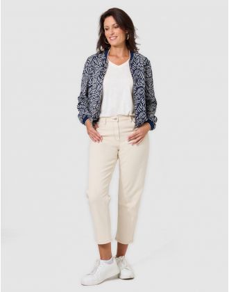 Jean mom 7/8è coton beige