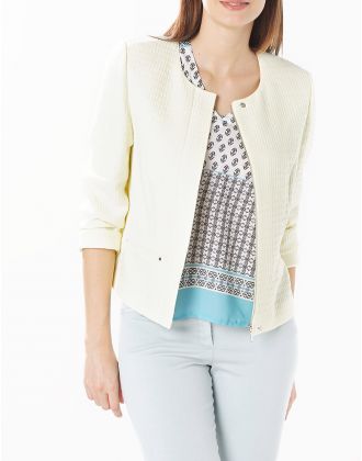 Veste gaufrée jaune pâle