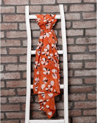 Foulard chic rouge floral