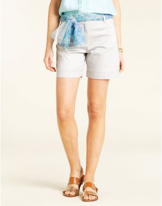 Short coton gris