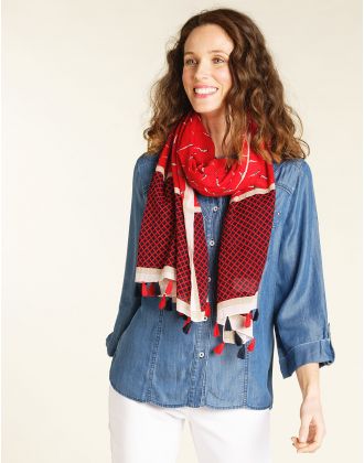 Foulard rouge 100% coton