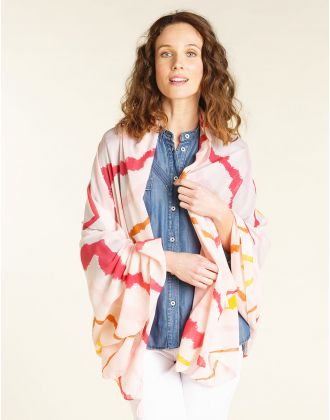Foulard rose imprimé