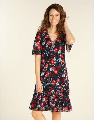 Robe à fleurs résille