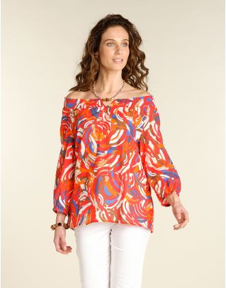 Blouse en coton rouge