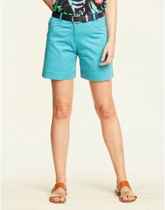 Short coton bleu lagon