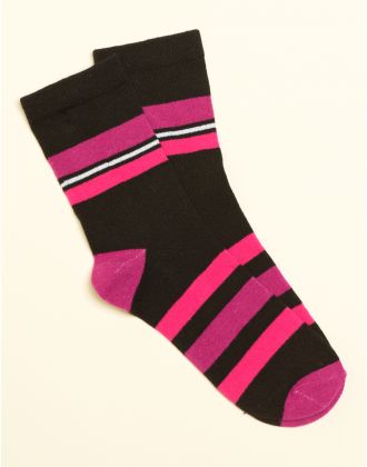 Chaussettes fuchsia noir