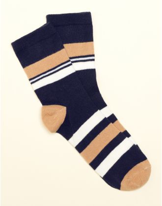 Chaussettes rayées camel
