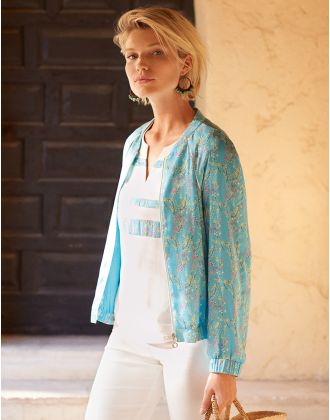 Bombers turquoise imprimé