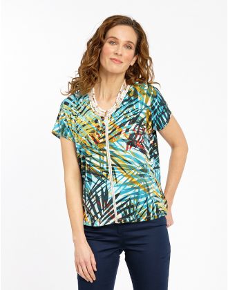 T-shirt bleu imprimé