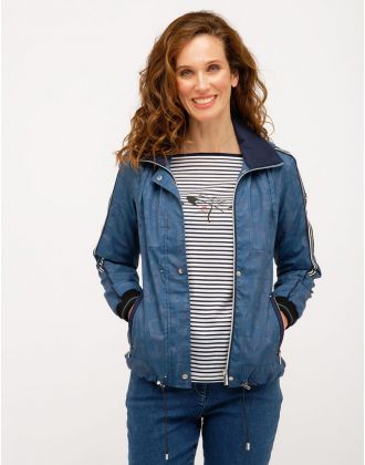 Blouson bleu imprimé