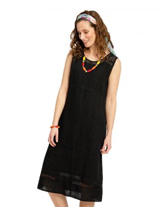 Robe 100% lin noire