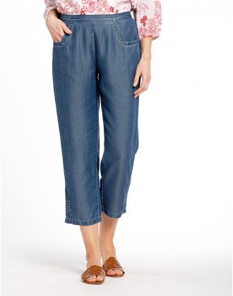 Pantacourt lyocell bleu