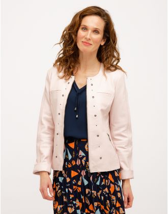 Veste 100% cuir rose pale