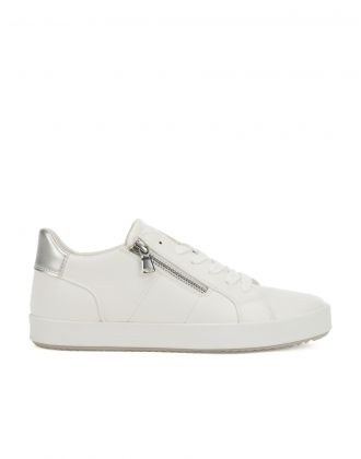 Baskets basses zip blanc