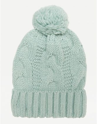 Bonnet vert pompon