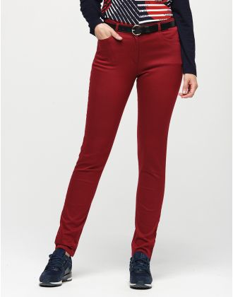Pantalon slim rouge