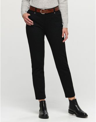 Pantalon 7/8e noir motifs
