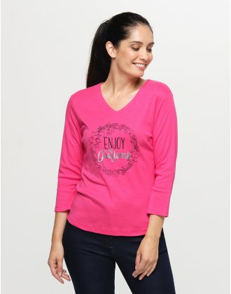 T-shirt coton modal rose