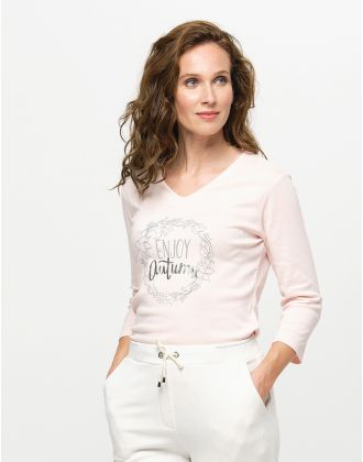 T-shirt coton modal rose