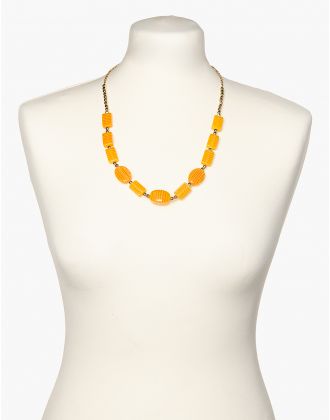 Collier jaune perles