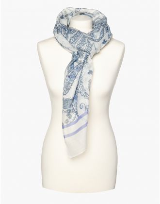 Foulard blanc et gris