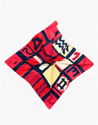 Foulard carré fuchsia