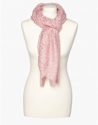 Foulard rose imprimé