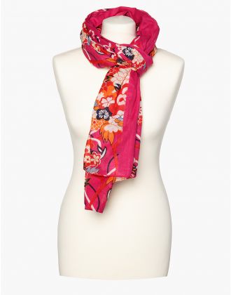 Foulard rose imprimé