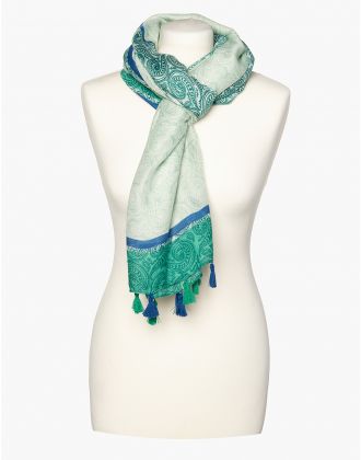 Foulard vert imprimé