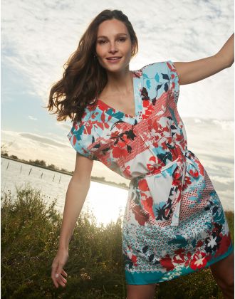 Robe col V fleurie