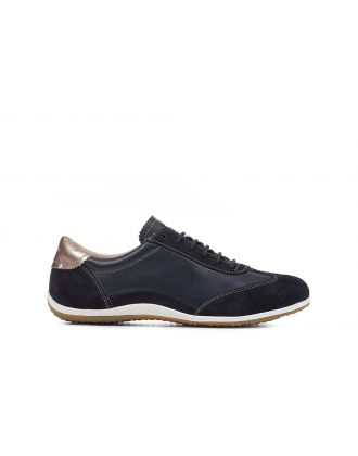 Baskets basses cuir bleu