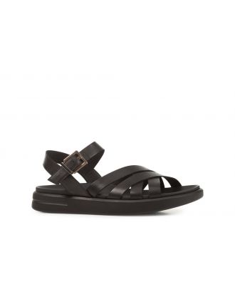 Sandales cuir lisse noir