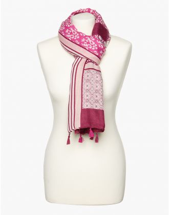 Foulard rose fuchsia impr