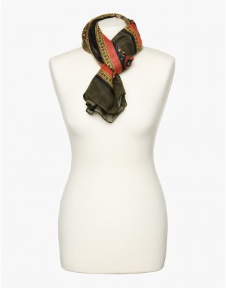 Foulard ocre imprimé