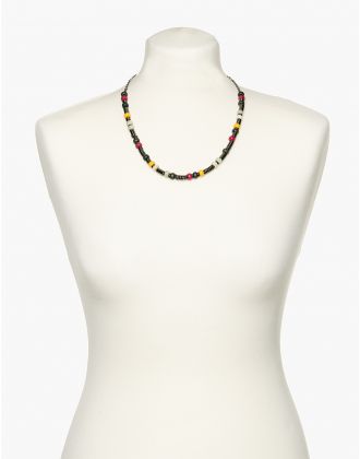 Collier à perles jaune