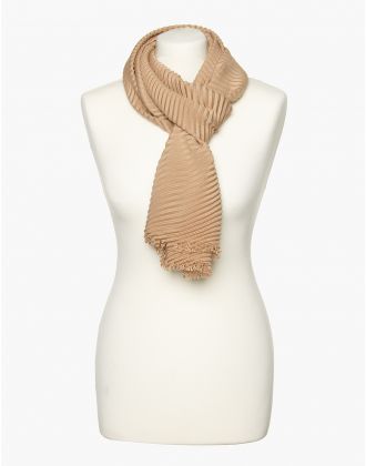 Foulard beige plissé