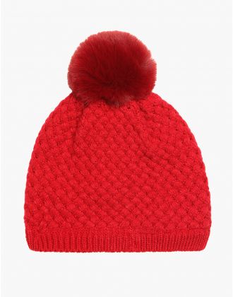Bonnet rouge pompon