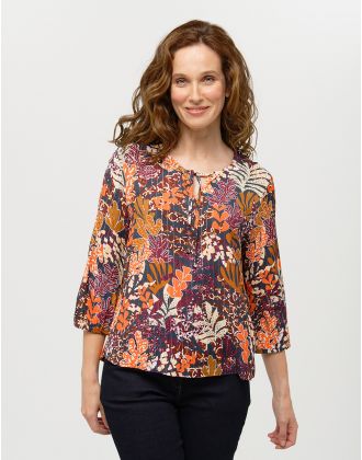 Blouse imprimée orange