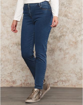 Jean 7/8ème bleu coton